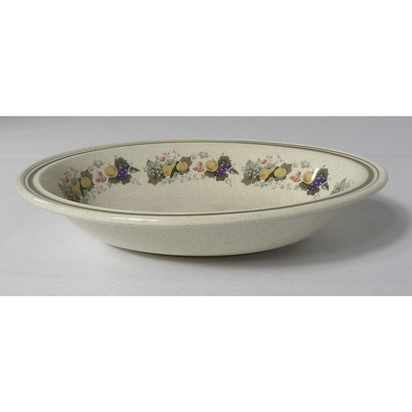 Royal Doulton Harvest Garland Oval Bowl Serving Vegetable Lambeth Stoneware Vtg - Picture 1 of 9